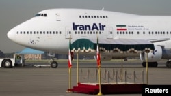 FILE - A IranAir Boeing 747SP aircraft is pictured before leaving Tehran's Mehrabad airport, Sept. 19, 2011.