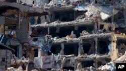 Destroyed buildings are seen in the old city of Homs, Syria, Feb. 26, 2016.