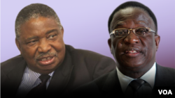 Zimbabwe Vice Presidents-Elect Phelekezela Mphoko (L) and Emmerson Mnangagwa (R). (Collage by Ntungamili NKomo)