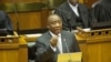 Le président sud-africain Cyril Ramaphosa prononce son discours sur l'état de la nation devant le Parlement, au Cap, en Afrique du Sud, le 7 février 2019. Rodger Bosch/Pool via REUTERS - RC12D1A7A590