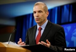 FILE - Acting State Department Spokesperson Mark Toner speaks during a news briefing at the State Department in Washington, March 7, 2017.