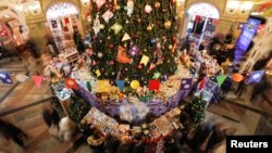 A view of Christmas and New Year's market in GUM department store in Moscow, Nov. 30, 2018.