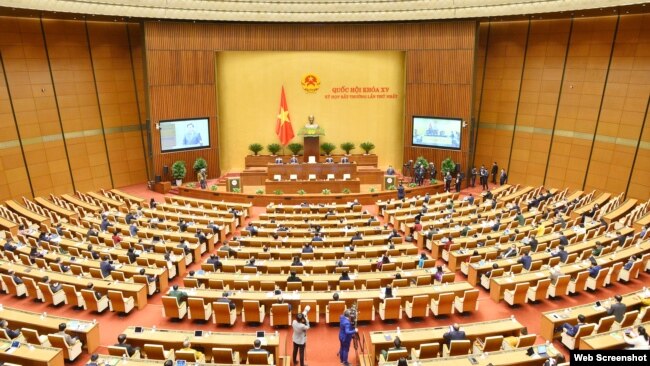 Quốc hội Việt Nam tại phiên bế mạc ngày 11/1/2022. Photo Quochoi.