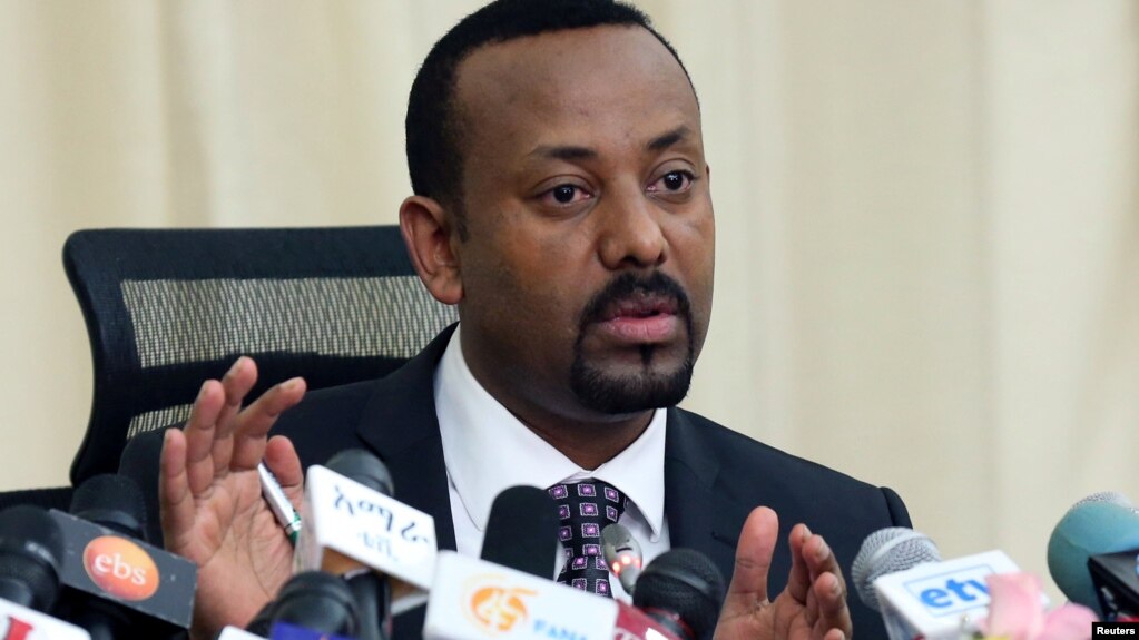 FILE - Ethiopian Prime Minister Abiy Ahmed speaks to reporters in his office in Addis Ababa, Ethiopia August 25, 2018.