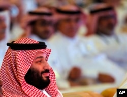 Saudi Crown Prince Mohammed bin Salman attends the second day of the Future Investment Initiative conference, in Riyadh, Saudi Arabia, Oct. 24, 2018. The Crown Prince's comments at the summit were his first since the killing earlier in the month of Washington Post columnist Jamal Khashoggi at the Saudi Consulate in Istanbul. He said the Khashoggi killing would not "drive a wedge" between the kingdom and Turkey.