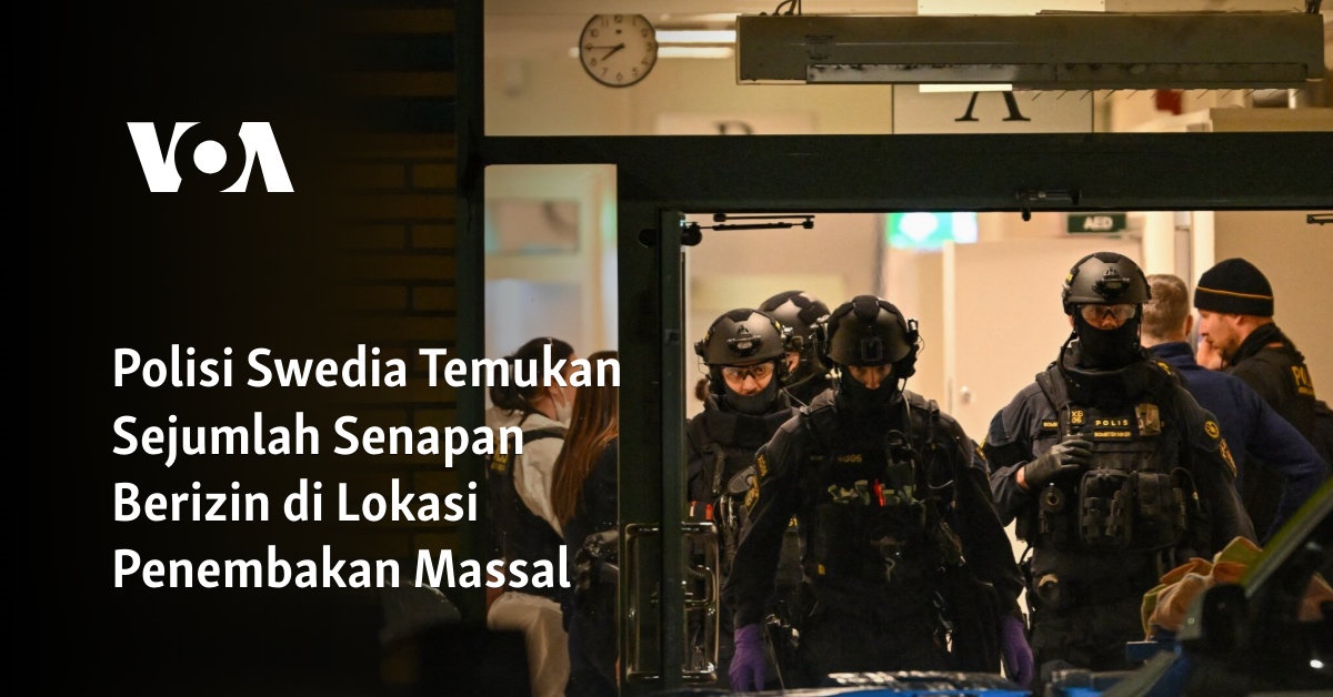 Polisi Swedia Temukan Sejumlah Senapan Berizin di Lokasi Penembakan Massal