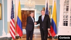 El canciller Carlos Holmes Trujillo se reunió con el secretario de Estado de Estados Unidos, Mike Pompeo, con quien discutió temas de la agenda bilateral y regional.