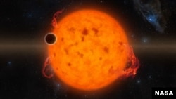  K2-33b, shown in this illustration, is one of the youngest exoplanets detected to date using NASA's Kepler Space Telescope. K2-33b, shown in this illustration, is one of the youngest exoplanets detected to date. 