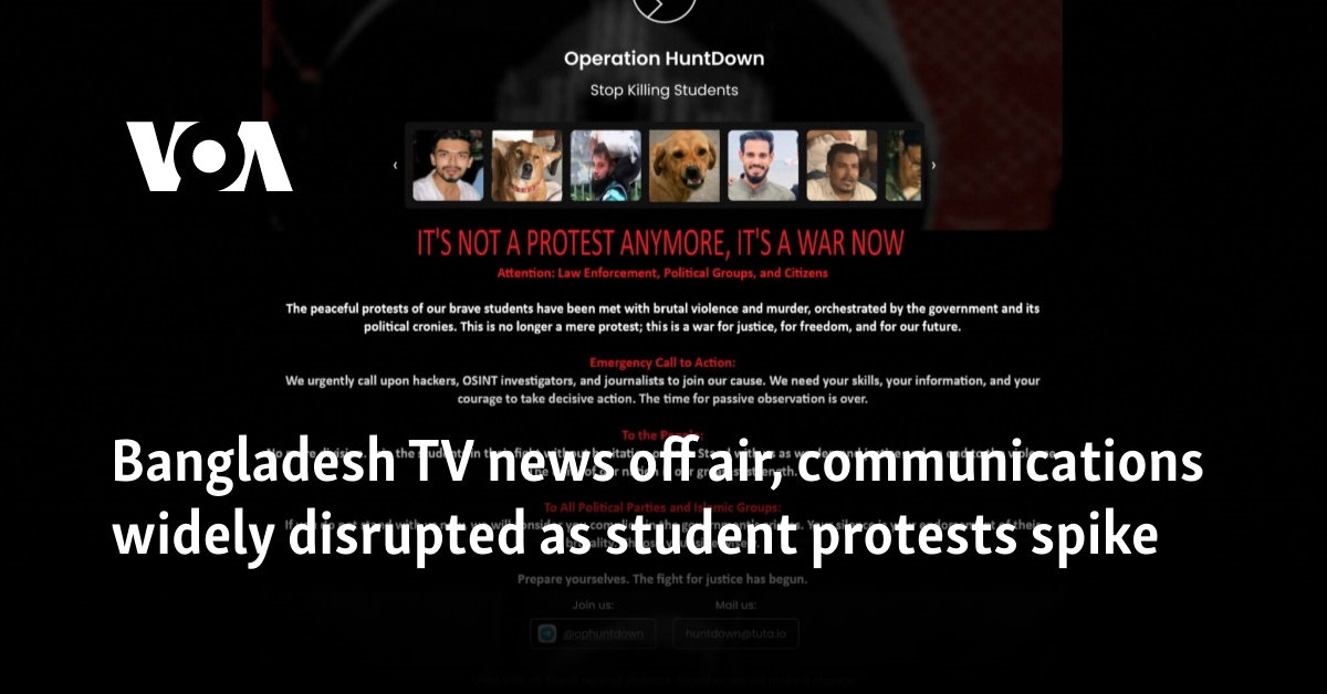 Bangladesh TV news off air, communications widely disrupted as student protests spike