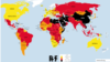 Qizil ranglardagi davlatlarda matbuot erkinligi yo yo'q yo doimiy tahdid ostida 