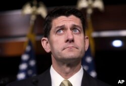 House Speaker Paul Ryan, R-Wis., pauses during a news conference at the Capitol in Washington, June 29, 2017. In a news release June 30, Ryan said Congress "is getting things done to help improve people's lives.''