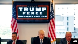 Donald Trump (alors candidat à la présidenitielle) lors d'une table ronde sur la sécurité nationale, Trump Tower, New York, le 17 août 2016.