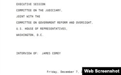 House committee releases transcript of interview with former FBI Director James Comey, Dec. 8, 2018.
