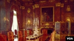 This is the lavish dining room of The Marble House, William Vanderbilt’s Newport summer home. (Carol M. Highsmith)