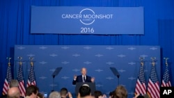 FILE - Vice President Joe Biden speaks at the Cancer Moonshot Summit at Howard University in Washington, June 29, 2016. 
