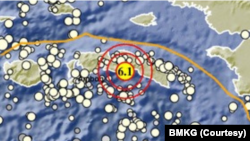 Gempa dengan magnitudo (M)6,1 terjadi pada Rabu siang (16/6), pukul 11.43 WIB di di Kepulauan Maluku. (Foto: Courtesy/BMKG)