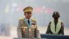 Panglima junta Myanmar Jenderal Senior Min Aung Hlaing memimpin parade militer pada Hari Angkatan Bersenjata di Naypyitaw, Myanmar, 27 Maret 2021. (Foto: Reuters)