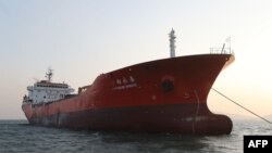 The Lighthouse Winmore, chartered by Taiwanese company Billions Bunker Group Corp., is seen at sea off South Korea's Yeosu port, Dec. 29, 2017. South Korea briefly seized and inspected a Hong Kong-registered ship in November suspected of transferring oil products to North Korea.