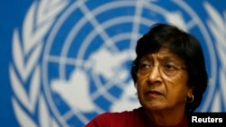 FILE - U.N. High Commissioner for Human Rights Navi Pillay.