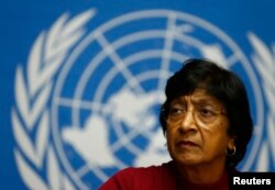 FILE - U.N. High Commissioner for Human Rights Navi Pillay.