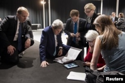 Ngoại trưởng Hoa Kỳ John Kerry trong cuộc đàm phán hạt nhân tại Lausanne, Thụy Sĩ, hồi tháng 4/2015.