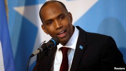 FILE - Somalia's Prime Minister Hassan Ali Khaire addresses lawmakers in Mogadishu, Somalia, March 1, 2017.