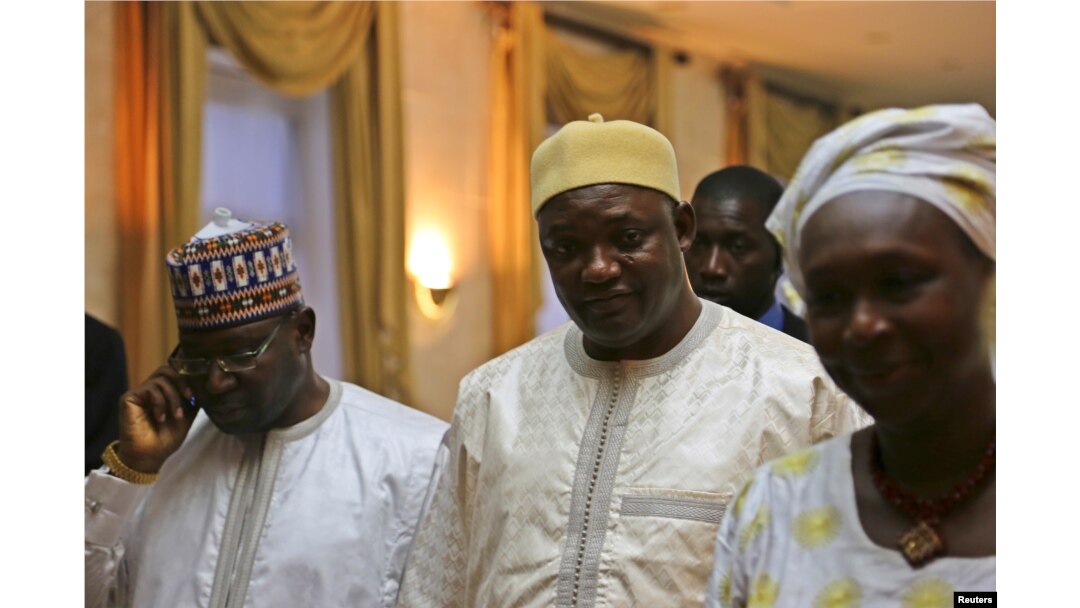 FILE - Gambia's President Adama Barrow is seen in Dakar, Senegal, Jan. 20, 2017.