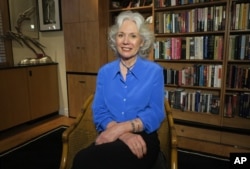 FILE - Author Kathryn Leigh Scott, a former Playboy bunny at the New York club, appears at her home in New York, Sept. 28, 2017.