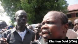 Former SPLM Secretary General Pagan Amum, shown here after his release from more than four months of detention for allegedly being part of a plot to oust President Salva Kiir in December last year, says if South Sudanese can't reach a peace deal, it should be imposed on them by the international community.