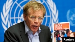 WHO Assistant Director General Bruce Aylward discusses Ebola in Geneva, Sept. 16, 2014. The U.N. is calling for $1 billion to fight the deadly virus.