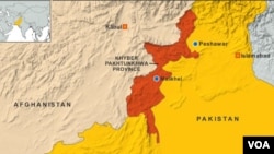 Peta propinsi Khyber Pakhtunkhwa, Pakistan (Foto: dok). Serangan bom di wilayah ini menewaskan dua orang, temasuk politisi Pakistan Adnan Wazir, Minggu (31/3).