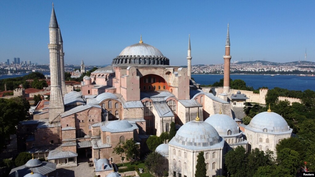 Hagia Sophia or Ayasofya, a UNESCO World Heritage Site, that was a Byzantine cathedral before being converted into a mosque which is currently a museum, is seen in Istanbul, Turkey, June 28, 2020. (REUTERS/Murad Sezer)