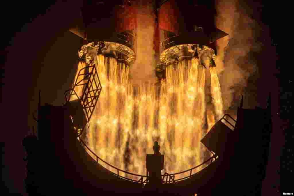 Soyuz-2.1a carrier rocket with the Progress MS-16 cargo spacecraft blasts off to the International Space Station (ISS) from the launchpad at the Baikonur Cosmodrome, Kazakhstan. (Russian space agency Roscosmos/Handout)