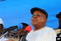FILE - Congo opposition leader Etienne Tshisekedi during a political rally in Kinshasa, Congo, July 31, 2016.