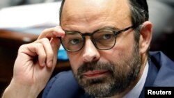 French Prime Minister Edouard Philippe is pictured during a questions-to-the-government session at the National Assembly in Paris, Jan. 30, 2018. 