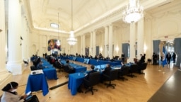 Foto de archivo sobre la reunión protocolar para recibir al presidente de la República de Guatemala, Alejandro Giammattei. [Foto cortesía OEA]