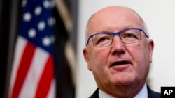 Pete Hoekstra, new U.S. ambassador to the Netherlands, gives a statement during a press conference at his residence in The Hague, Netherlands, Jan. 10, 2018