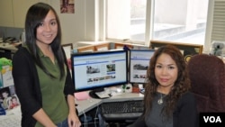 Multimedia production specialist Chau Tran (left) and Web Editor Stephanie Tu are among the talented staff at VOA's Vietnamese Service.