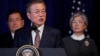 South Korean President Moon Jae-in speaks during a signing ceremony for the U.S.-Korea Free Trade Agreement on the sidelines of the 73rd United Nations General Assembly in New York, Sept. 24, 2018.