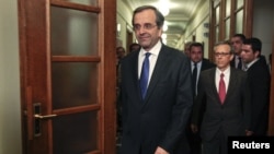 希腊新总理萨马拉斯6月21日在雅典