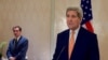 Viyana'da basın toplantısında konuşan ABD Dışişleri Bakanı John Kerry
