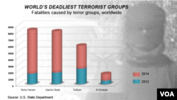 Deadliest terror groups, worldwide