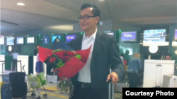 Opposition leader Sam Rainsy is expected to return to Cambodia on Friday, but he will so far not be allowed to run for office in the July 28 elections. Photo courtesy of Sam Rainsy. 