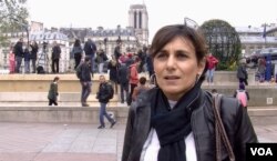 Severine Vilbert believes Notre Dame will be rebuild 'better than ever.' (L. Bryant/VOA)