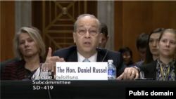 Assistant Secretary of State Daniel Russel testifies at a Senate hearing on Hong Kong, Dec. 3, 2014.