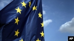 FILE - European Union flag.