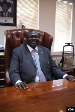South Sudan's Vice-President Riek Machar is seated in his office, June 30, 2012.