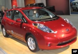 2011华盛顿车展上的Nissan Leaf