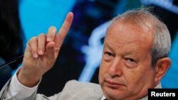 Egyptian billionaire Naguib Sawiris, seen in this March 14, 2015 file photo, condemns on Friday, Dec. 1, 2017, a crackdown on graft in Saudi Arabia, saying the purge had undermined the rule of law in the Kingdom and would deter investment.