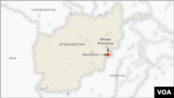 موقعیت جغرافیایی استان خوست در افغانستان.